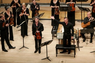 Violinist Matt Bruce takes his bow.