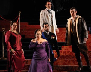 Jacqueline Dark as Emilia, Lianna Haroutounian as Desdemona, Pelham Andrews as Lodovico, David Corcoran as Roderigo and James Egglestone as Cassio. 
