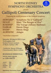 NSSO flyer GALLIPOLI CONCERT
