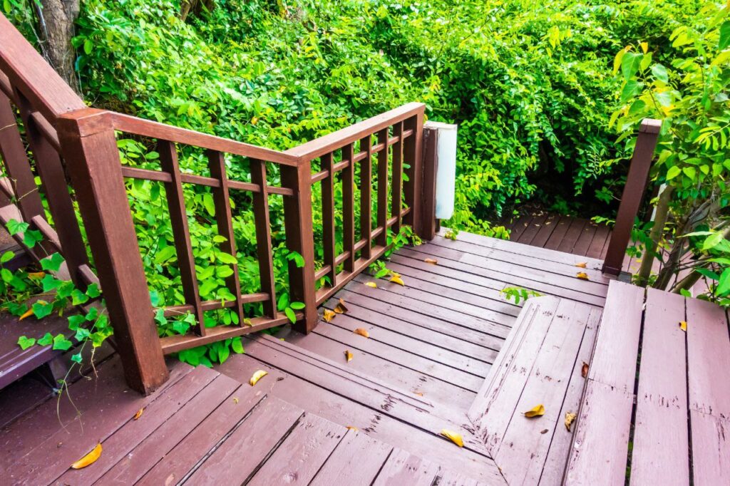 image of a staircase made with timber